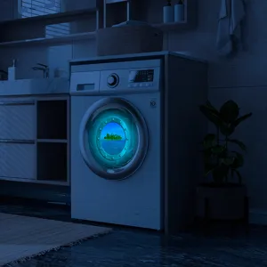 Luminous porthole wall sticker glowing ocean island fridge decor home room decoration detail