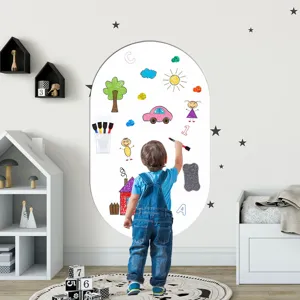 Magnetische Whiteboard Aufkleber fürs Kinderzimmer, selbstklebende Wandtafel zum Malen.