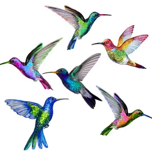 Adesivi per finestre colibri colorati anticolisione decalcomanie in vetro dettaglio.