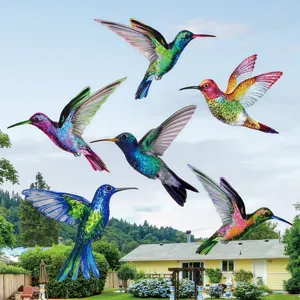 Adesivi per finestre colibrì colorato anti-collisione pellicola statica PVC 6pz
