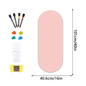 Rosa magnetische Whiteboard Wandaufkleber mit Stiften Magneten für Kinderzimmer 101x40cm