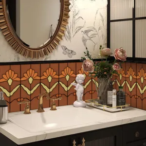 Adesivi per piastrelle smalto retro motivi floreali impermeabili decorazione bagno cucina