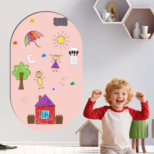 Magnetische Whiteboard Aufkleber fur Kinderzimmer rosa ovale Wandaufkleber mit niedlichen Motiven