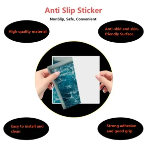 Anti slip sticker detail showing high quality material, strong adhesion and easy installation.