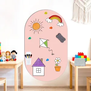 Kinder magnetische Whiteboard Wandaufkleber rosa bogenförmig niedliches Design fürs Kinderzimmer