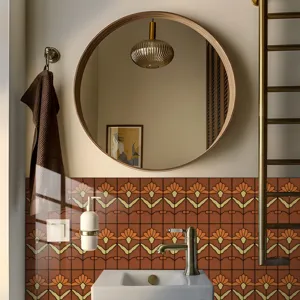 Adesivo per piastrelle smaltate retrò carta da parati decorativa autoadesiva per cucina bagno.