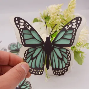 3D gelaagde holle papieren vlinder muursticker huis bruiloft decoratie parelmoer papier ambacht DIY