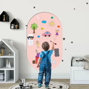 Selbstklebende magnetische Whiteboard-Aufkleber für Kinderzimmer, rosafarbener Wandsticker.