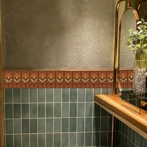 Adesivo per piastrelle floreale vintage retrò impermeabile decorazione murale cucina bagno