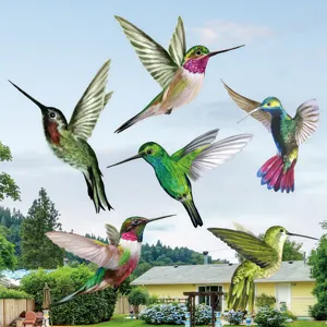 Adesivi per finestre colibri colorati anti-collisione pellicola in vetro statica PVC