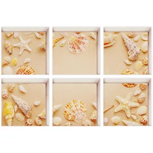 Bathroom non slip bathtub sticker with beach seashell and starfish patterns for safety.