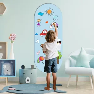 Magnetische Whiteboard Aufkleber für Kinderzimmer, selbstklebende Wandtafel zum Malen.