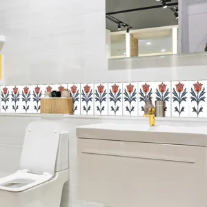 Adesivi per piastrelle floreali retrò per cucina e bagno, decorazione murale autoadesiva.