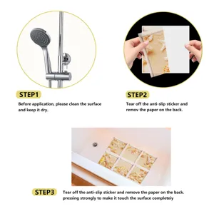 Non-slip bathtub stickers with beach seashell pattern, waterproof safety strips for bathroom.