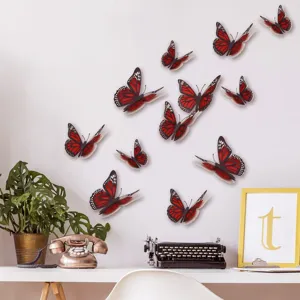 3D holle vlinder muurstickers set voor huisdecoratie feestdecoratie en muurkunst