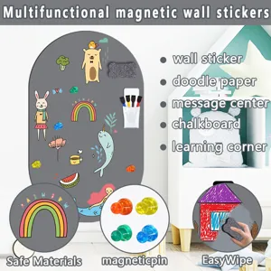 Detailansicht der multifunktionalen magnetischen Wandaufkleber, Stifte und saubere Oberfläche.