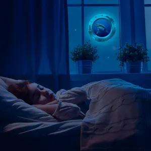 Luminous wall sticker for kids bedroom 3D ocean shark porthole glow in the dark room decor