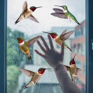 Adesivo per vetri statici a colori a doppia faccia pellicola per finestra colibrì