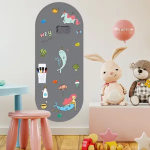 Kinder magnetische Whiteboard Wandaufkleber Detailansicht mit niedlichem Einhorn Design für Zimmer.