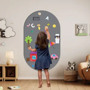 Großer ovaler magnetischer Whiteboard Wandaufkleber für Kinderzimmer Wanddekoration.