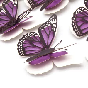 3D holle parelmoer papier vlinder muurstickers voor thuisdecoratie bruiloft feest diy ambachten