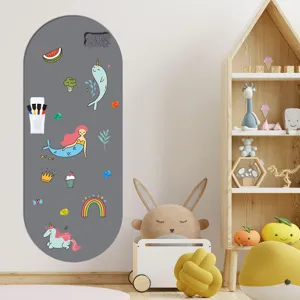 Kinderzimmer magnetische Whiteboard Wandaufkleber Detailansicht, süße Cartoon Deko.