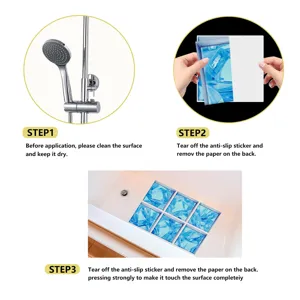 Anti slip bathtub stickers installation instruction guide detail graphic for bathroom safety.