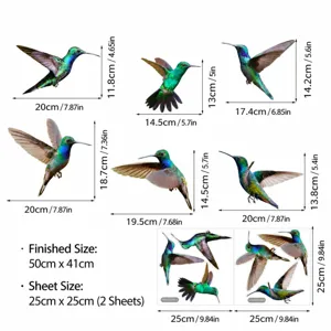 Adesivo finestra colibrì colorato anticollisione pellicola vetro statica PVC uccello decoro