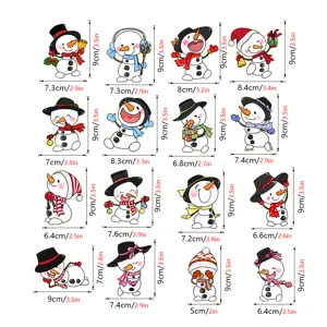 Noël lumineux bonhomme de neige stickers muraux autocollants mignons avec guide des tailles