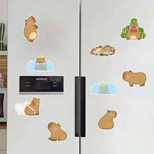 Niedlicher Wasserschwein Kühlschrankaufkleber Detailansicht mit witzigen Tierdesigns für Deko.