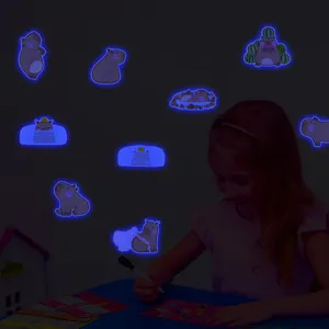 Leuchtende Kapibara Wandaufkleber niedliche Tier fluoreszierende Aufkleber Kinderzimmer