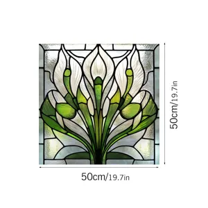 Stained glass window film static PVC decorative sticker for home window size 50x50cm