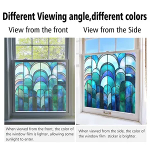 Colorful PVC static window film home decorative stained glass sticker glue free transparent