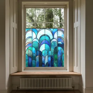 Decorative stained glass window film static cling PVC privacy film for home window glass decor