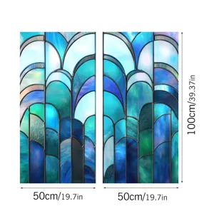 Stained glass window film decorative static cling privacy film, 50x100cm two panels.