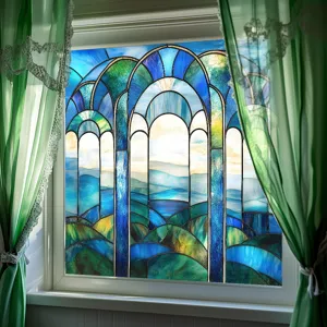 Stained glass window film decorative static cling PVC window sticker for home glass decoration