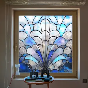 Color PVC static window film shell pattern decorative glass sticker for home and office decor