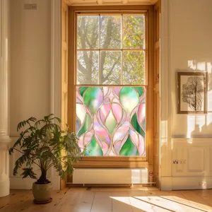 Colorful PVC static window film decorative stained glass sticker for home glass