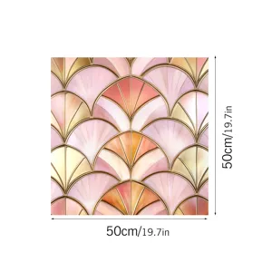 Color fan pattern window glass film decorative electrostatic sticker 50x50cm for home decor