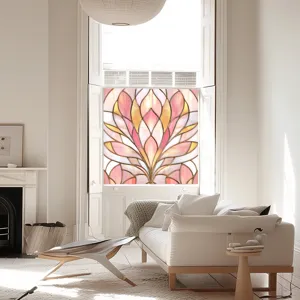 Decorative PVC static window film, colorful stained glass sticker for home window decor