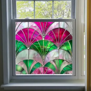Decorative stained glass window film static cling PVC privacy film for home decor glass sticker