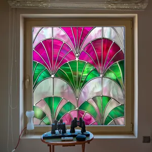 Decorative window film static cling stained glass privacy film for home window glass decor