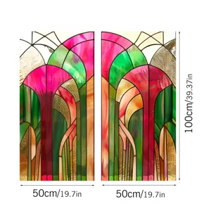 Stained glass window film static cling decorative PVC window sticker for home glass door decor