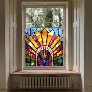 Stained glass static window film decorative PVC privacy window sticker for home decor.