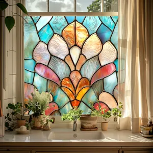 Decorative Stained Glass Window Film Static Cling Privacy Home Decor Window Sticker