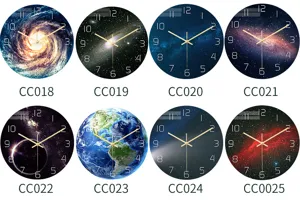 Reloj de pared silencioso de acrílico con diseño de galaxia y espacio para el hogar.