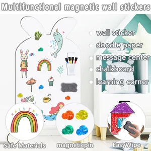 Multifunktionale magnetische Wandaufkleber fuer Kinderzimmer Kreidetafel Notiztafeln.