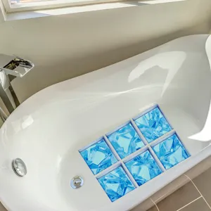 Anti slip bathtub stickers blue crystal frosted safety strips for bathroom tub shower floor