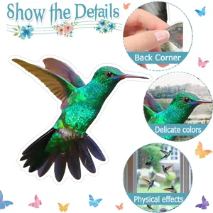 Adesivo per finestra colibrì colorato anti-collisione vetro statico decorazione
