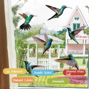 Adesivi per finestre colibri statici anti-collisione vetro double face colori vivaci pvc